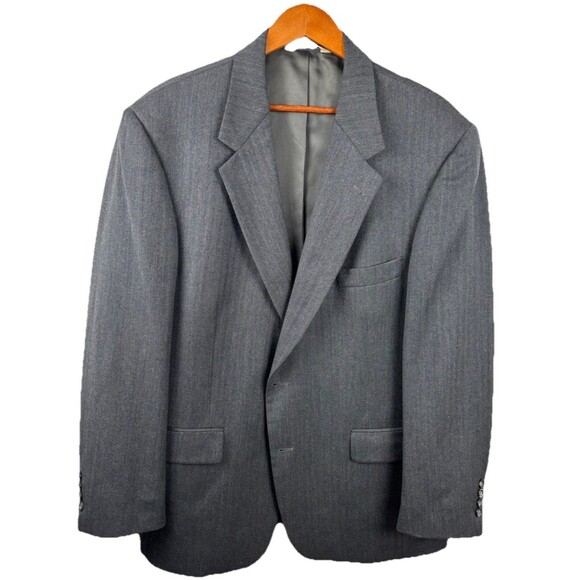 Evan Picone - Elder-Beerman Men’s Suit 2 Piece Gray Wool Jacket 46R Pants 38x28 - Picture 7 of 12